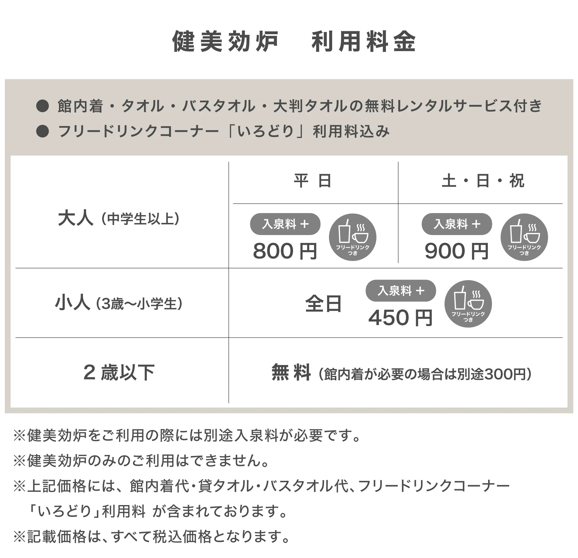 営業時間・料金表・アクセス | 日帰り天然温泉コロナの湯豊川店（三河・豊川） | コロナワールド